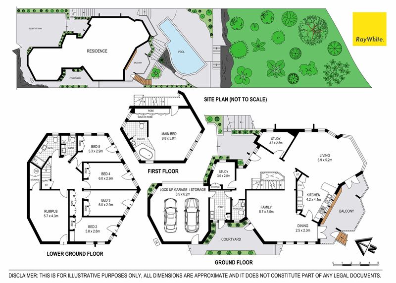 Floor plan with room sizes, example 3
