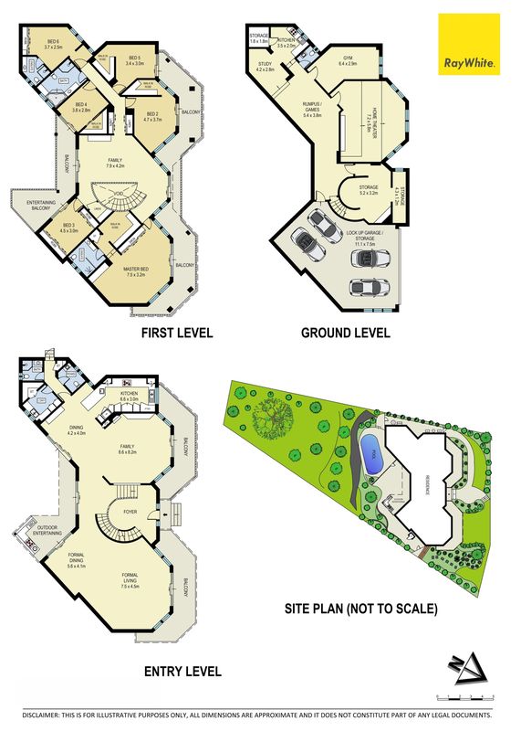Floor plan with room sizes, example 12