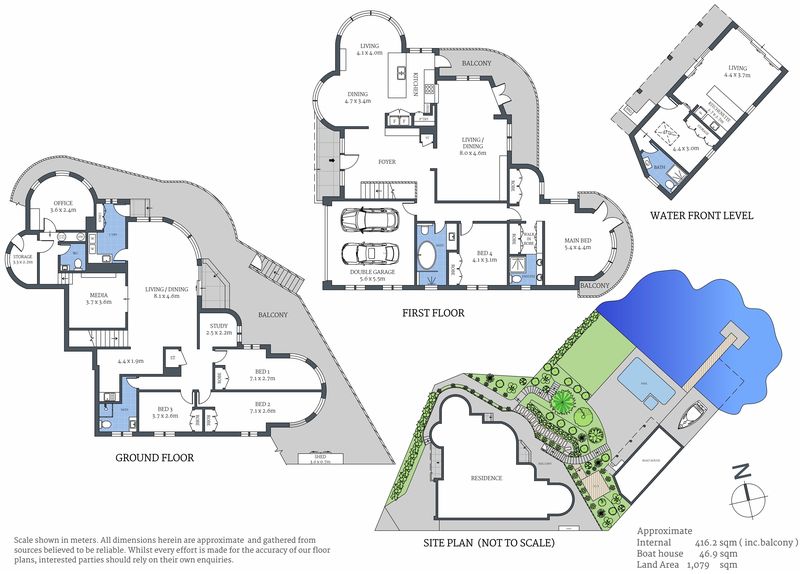 Floor plan with room sizes, example 18