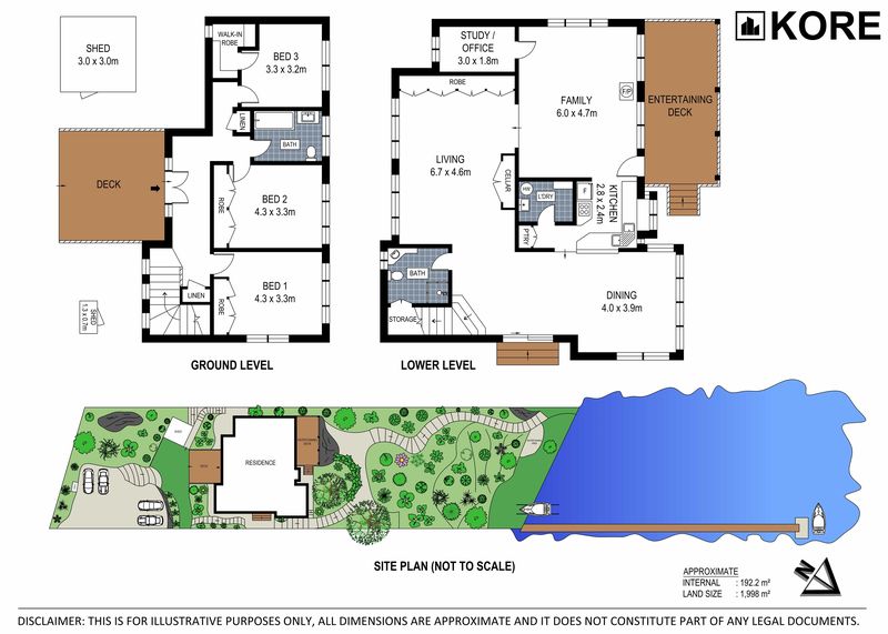 Floor plan with room sizes, example 21