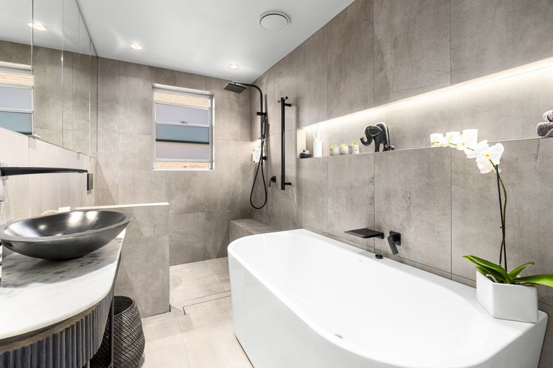 Bathroom with a freestanding bath