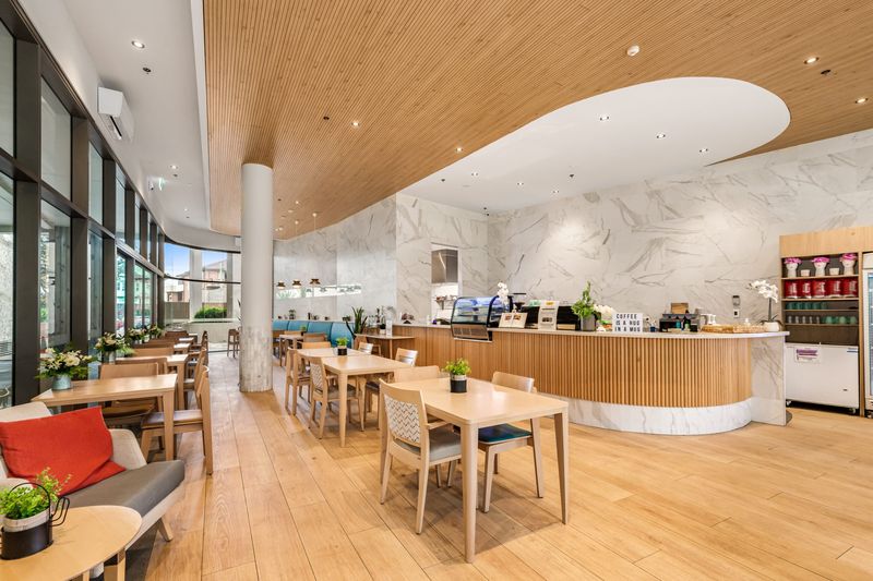 Cafe counter and seating