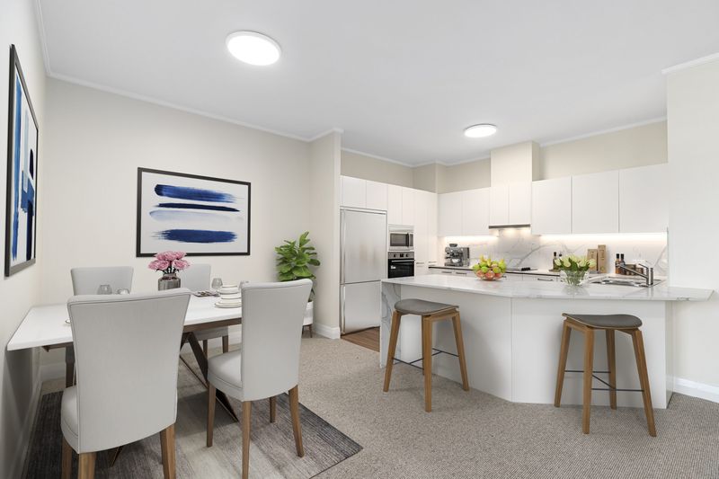 Kitchen and dining, after virtual styling