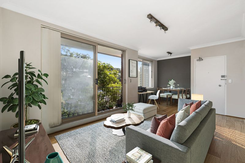 Lived in living room, after virtual styling
