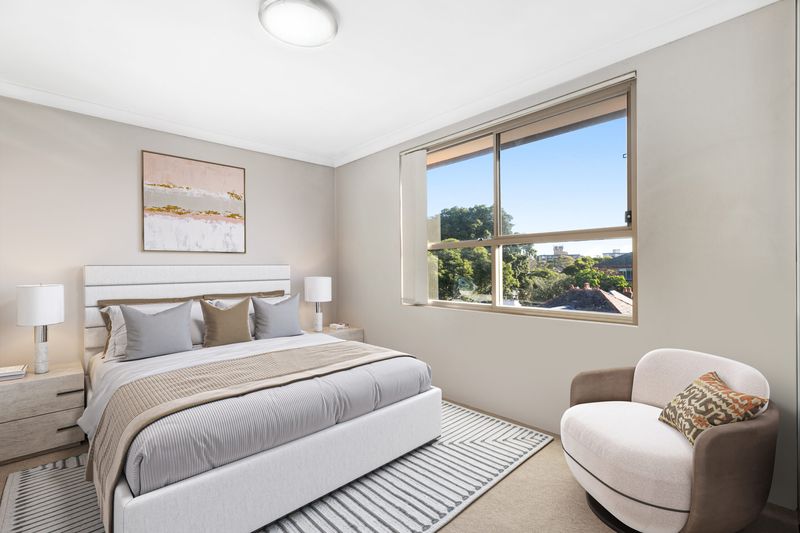 Lived in bedroom, after virtual styling